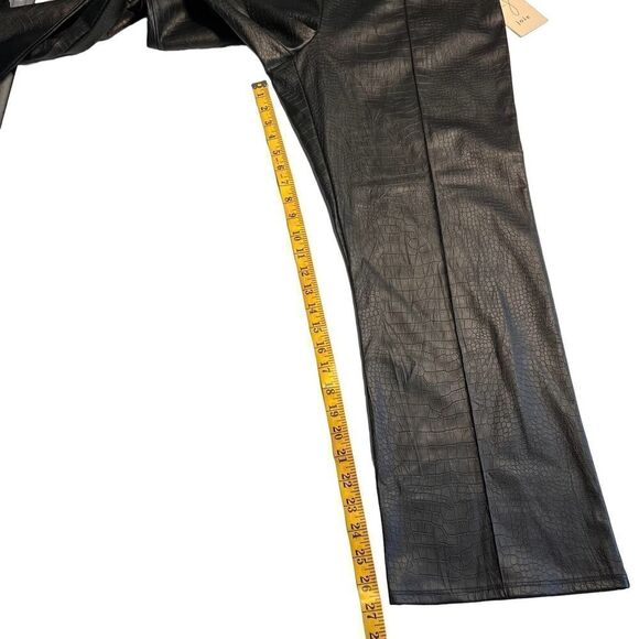 NEW Joie Vegan Faux Leather Crocodile Style Tummy Control Black Pants Large - Picture 8 of 11